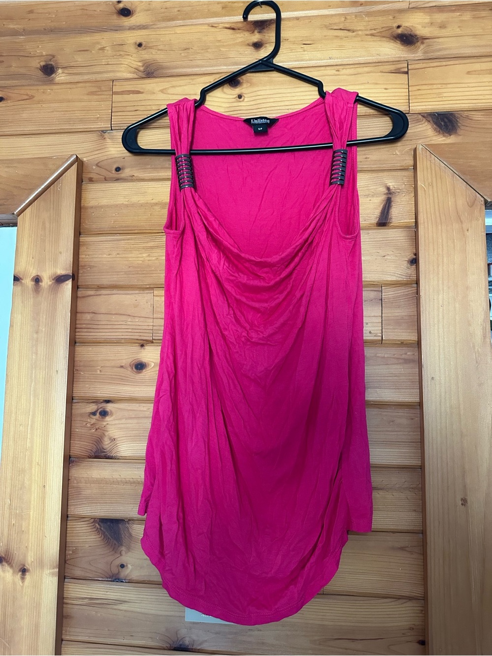 Pink Draped Cowl Tank Top